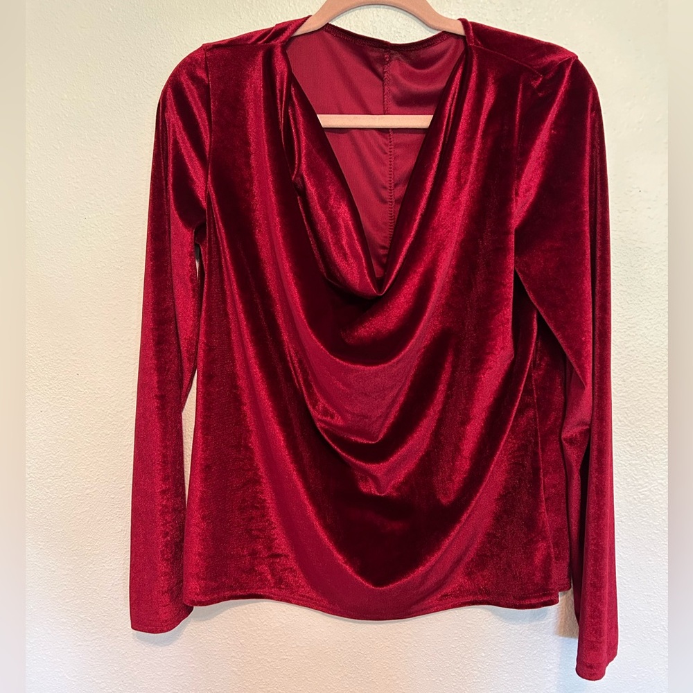 Red Velvet/Crush Long Sleeve Blouse